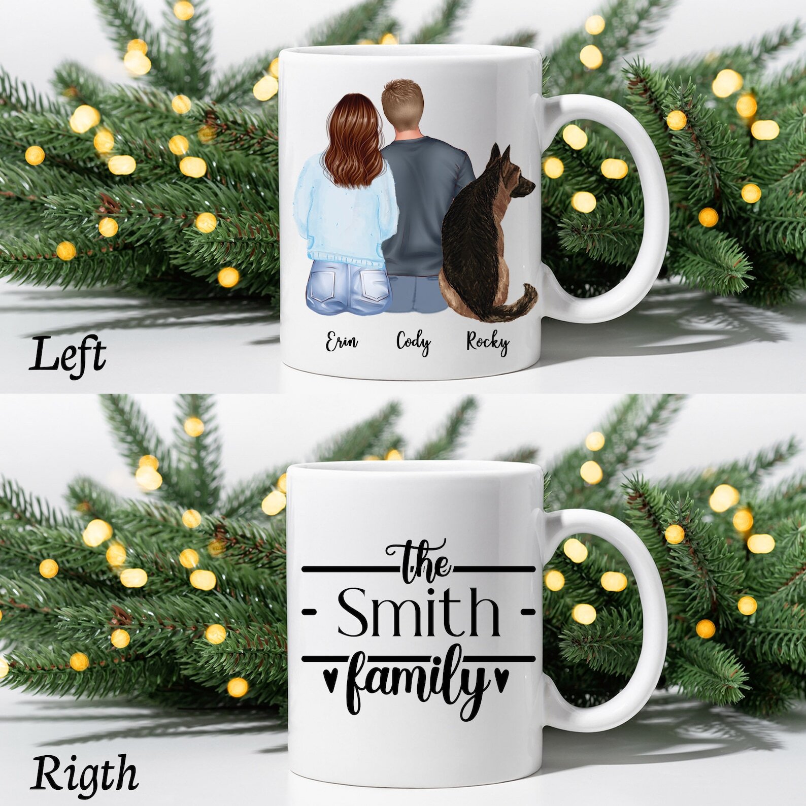 Personalized Family Portrait Mug With Photos of Loved Ones & Pets