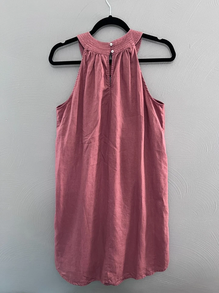 Women's M 100% Linen Dress Sleeveless Shift Terracotta Color Boho C&C California - Image 2 of 4