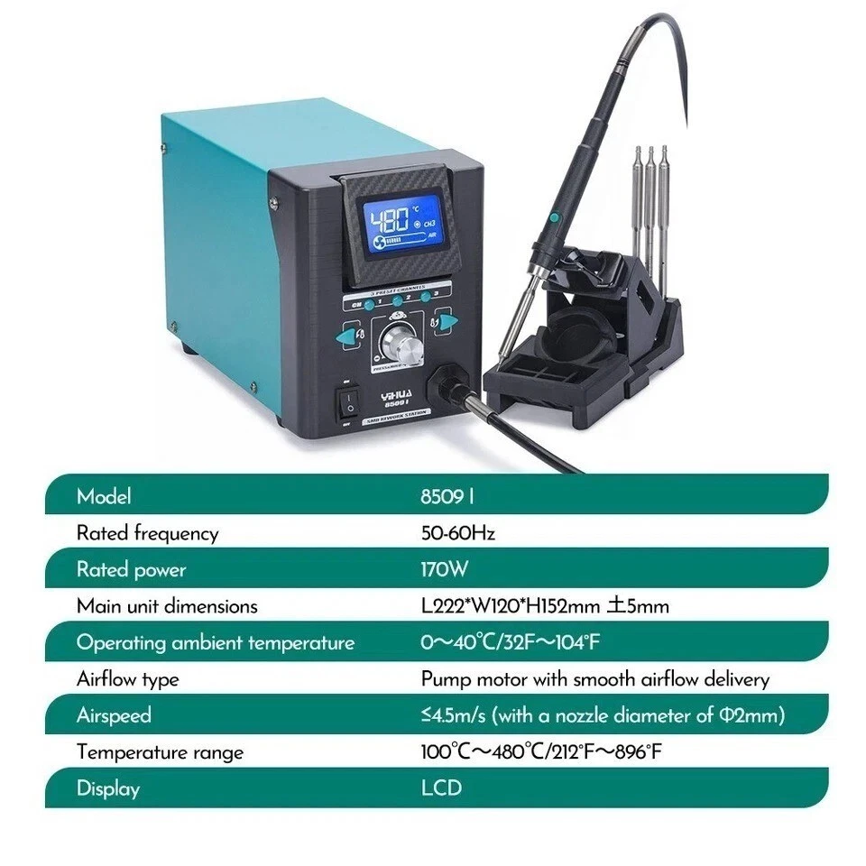 YIHUA 8509-I High-Precision Hot Air Rework Station Digital Desoldering Station - Image 2 of 4