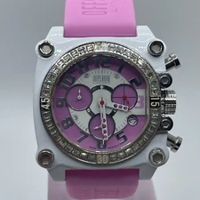 Offshore Limited Watch Womens Chronograph Date 40mm Case Pink Resin Band Quartz