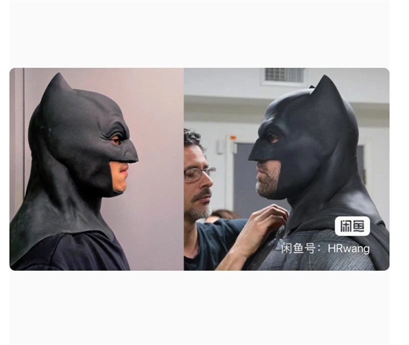 DC BVS Batman Mask Ben Affleck Soft Rubber Head Cover Cosplay Halloween Headgear - Bild 3 von 4