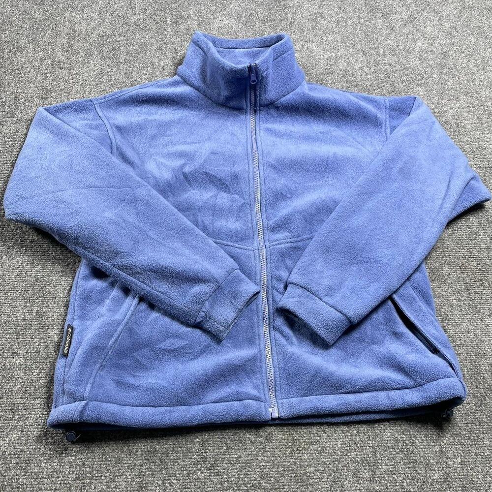 Columbia Women's Blue Fleece Jacket Full Zip Mock Neck Size L