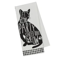 Black Cat Kitchen Towel Funny Dish Towels with Cats On Them  Dishtowels By DII