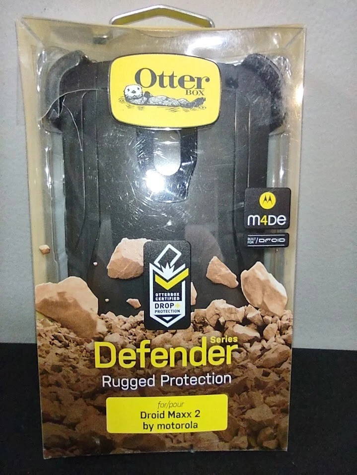 Funda protectora Otterbox Defender Motorola Droid Maxx 2 negra, funda con clip para cinturón Foto 2 de 4