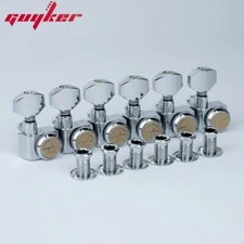 1 Set GUYKER 6 In-line Machine Heads No Screws Locking Tuning Key Pegs Chrome