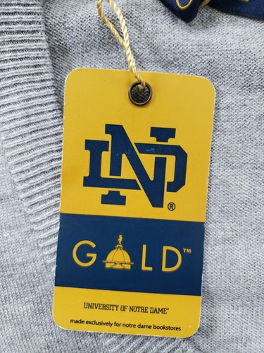 Notre Dame Mens Gray V Neck Pullover Sweater NCAA MEDIUM NWT MSRP $82 - Picture 5 of 5