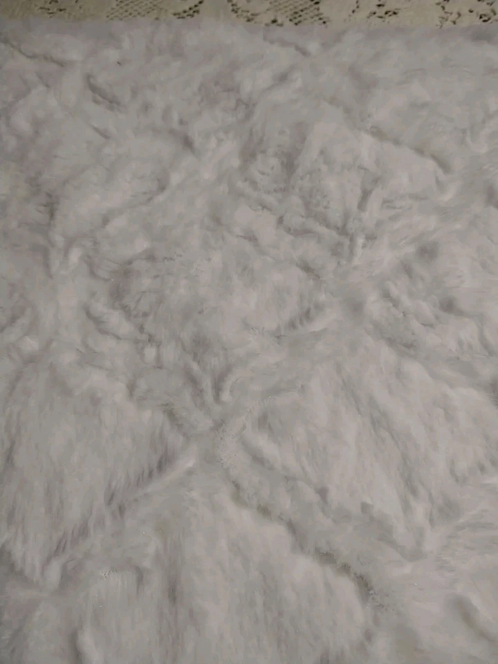 Remnant Minky Plush Fabric Lattice Shannon Fabrics White 42" L x 21" Wide - Image 3 of 4