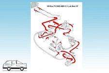 Für VW Bus T3  2 WD    Schlauchsatz  Motor WBX 2.1L