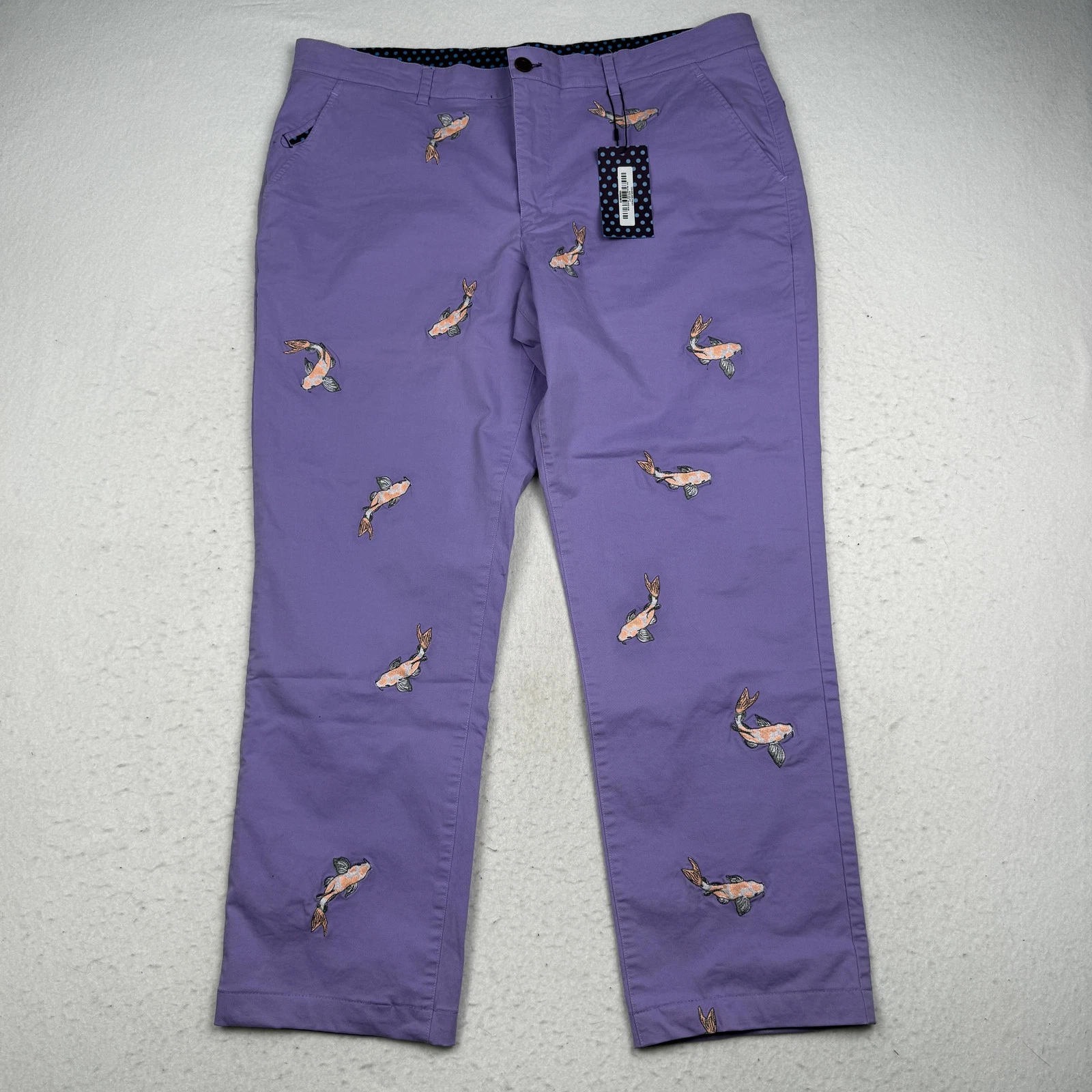 Lords Of Harlech Pants Mens 38x32 (38x28 actual) Purple Charlie Pant Fish Chino