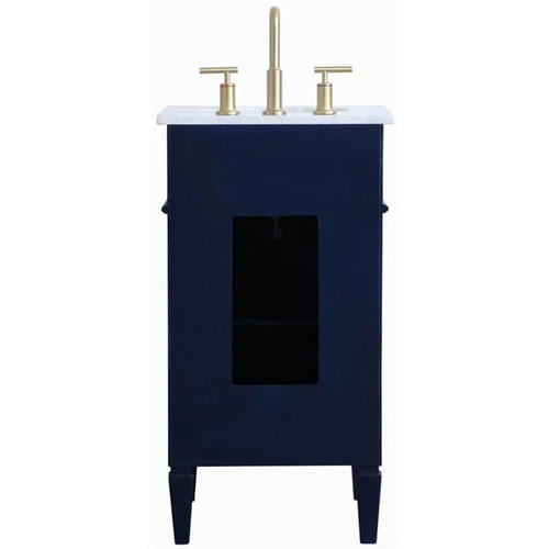 Elegant Decor Williams 18" Single Marble Top Bathroom Vanity in Blue - Picture 7 of 16