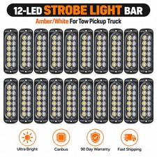 20 X Amber White 12 Led Truck Car Flashing Warning Emergency Strobe Light 20 X Amber White 12 Led Truck Car Flashing Warning Emergency Strobe Light
