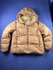 Columbia Puffer Jacket Women  s L Hooded Full Zip Insulated Yellow Ski Casual