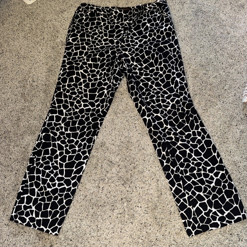 Dana Buchman Black & White Cotton Cropped Pants Women's Size 12
