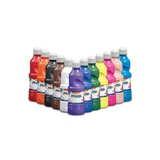 Prang Ready-To-Use Washable Tempera Paint Assorted Colors 16 oz. 12/Carton