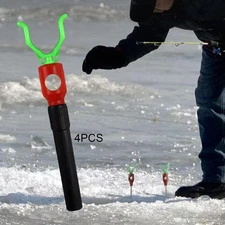4Pcs Ice Spiral Drill Tent Stakes Equipment Rod Holder Hiking Winter Fishing