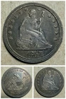 🔥 1857-P Seated Liberty Quarter 25c,  XF+ Beautiful. #2