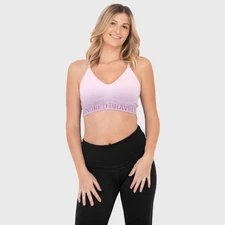 Kindred Bravely Women's Nursing Sports Bra Pumping Wireless Ombre Purple L