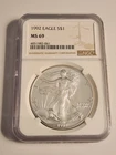 1992 American Silver Eagle 1 oz Coin .999 Fine Silver NGC Certified MS69