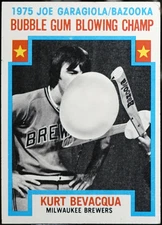 1976 Topps Baseball Bubble Gum Blowing Champ (Kurt Bevacqua) GUM #564 EX