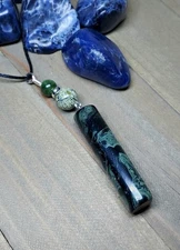 Kambaba Jasper Necklace With Serpentine And Diopside, Green Crystal Healing Gem
