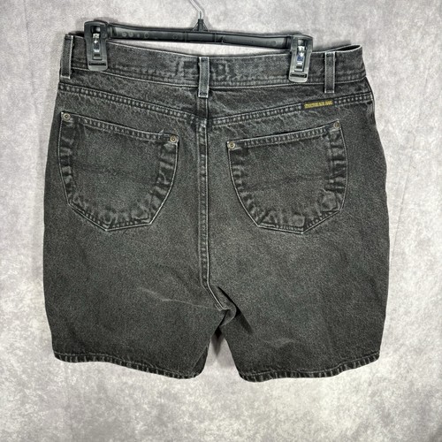 Structure Shorts Mens 36 (32) Black Denim VTG Y2K 90s Baggy - Picture 3 of 7