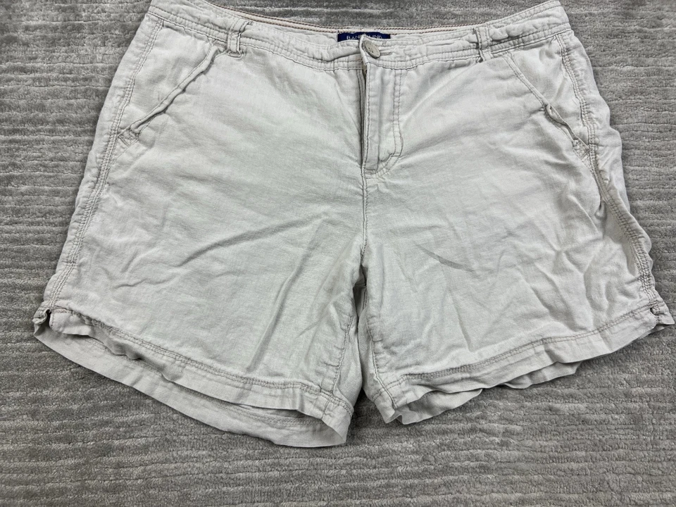 Shorts feminino Bandolino 8 bege mistura de linho Jamie - Imagem 3 de 4