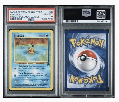 2000 POKEMON PROMO BLACK STAR POKÉMON LEAGUE #20 PSYDUCK PSA 10