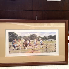 Earl B Lewis Framed 27x15 Print “That Summer” Signed Under Glass Black Americana