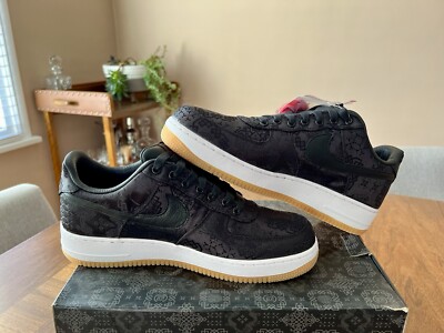 Size 10 - Nike Fragment Design x CLOT x Air Force 1 Black Silk