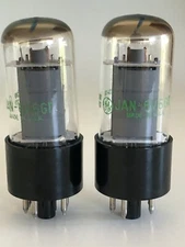 GE JAN 6V6GT Power Vacuum Tubes Matched  Pair Nice USA for Guitar Amplifier
