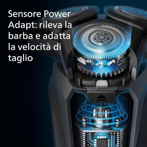 Rasoio elettrico Philips S5000 Wet & Dry in grigio carbonio modello S5887/13 - Foto 7 di 9