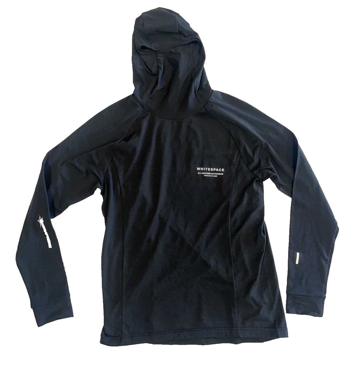 $100 Whitespace Graphene Riding Hoodie Base Layer NWT Size S or L Men's Black