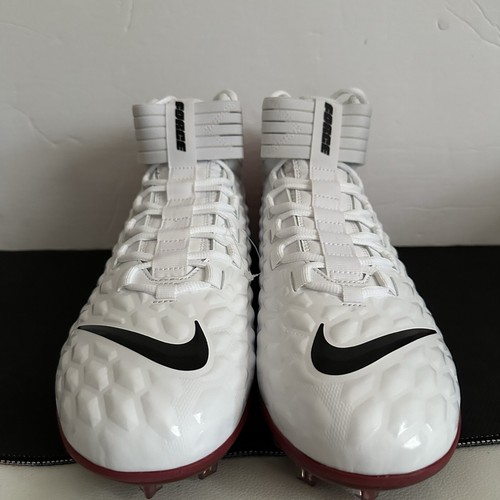 Nike Force Savage Pro 2 White Dark Red Football Cleats Mens Sz 14.5 * BV3969-103 - Picture 2 of 6