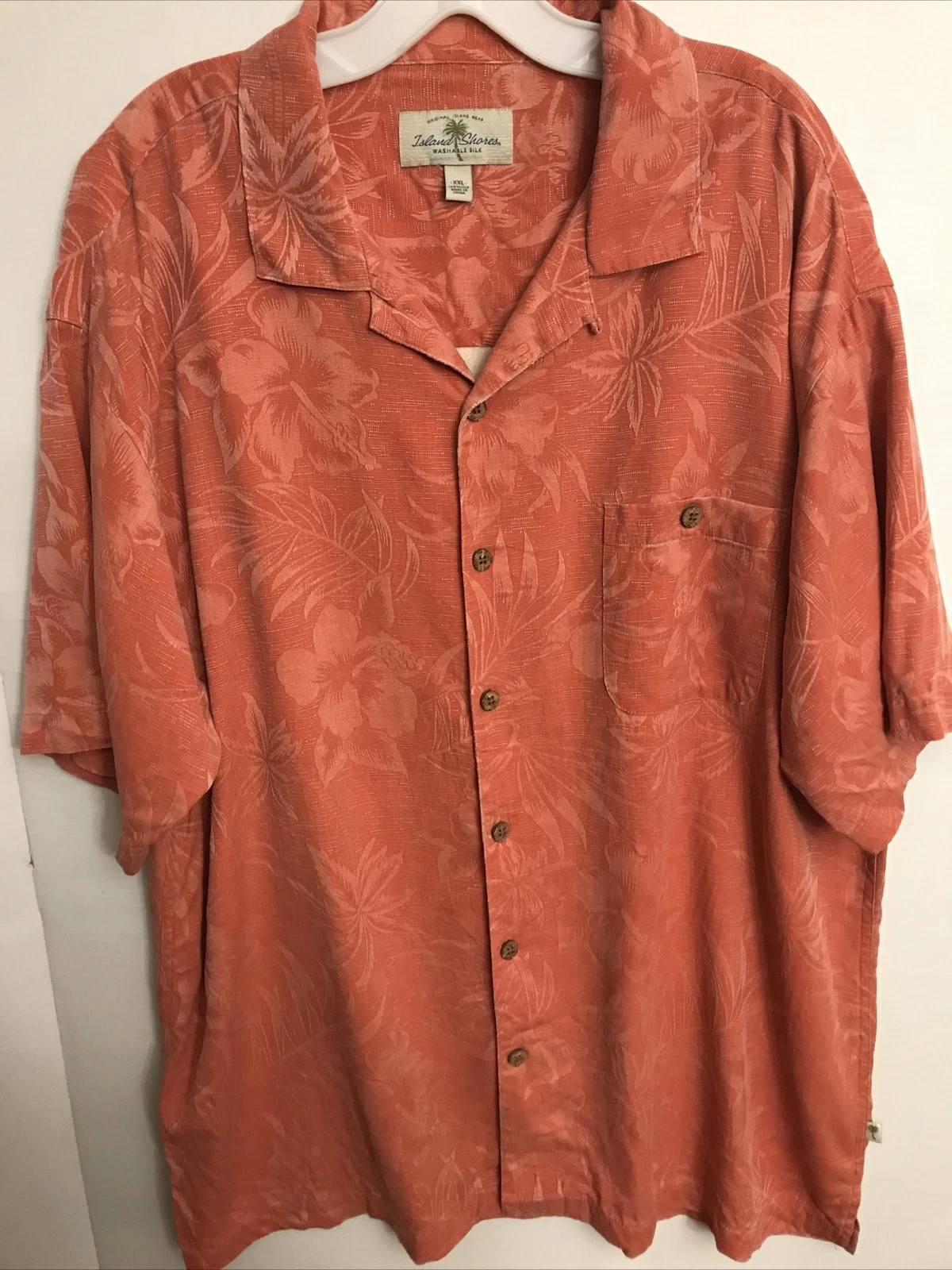 Island Shores XXL Washable Silk button front tropical shirt