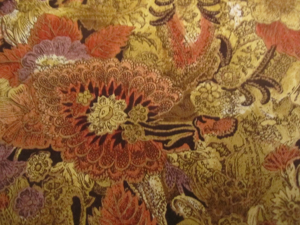 Robert Kaufman Cotton Fabric Florals Brown Plum Rust Beige BTYx 44 - Image 2 of 4