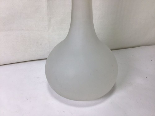 Vaso in vetro smerigliato TT88 vintage bianco semplice e molto bello per decorazione - Foto 4 di 5