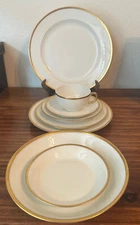 Antique Vintage LIMOGES Haviland Vignaud Gold Rim Porcelain China, LOT of 37 pcs