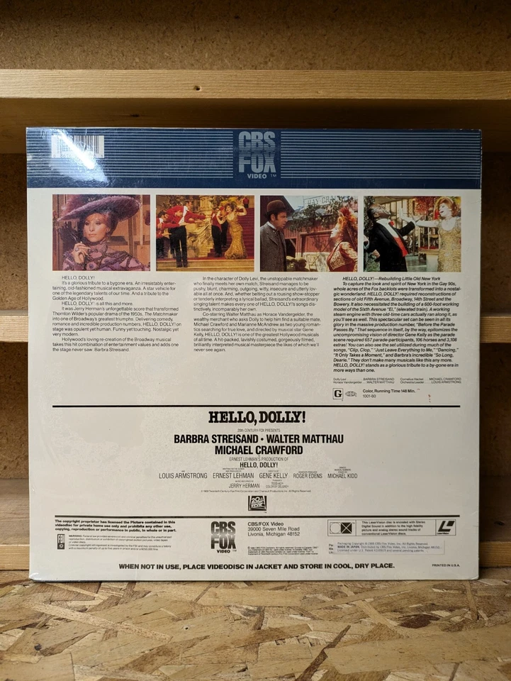 Hello, Dolly! (1969) Laserdisc Walter Matthau Barbara Streisand Brand New Sealed - Image 2 of 2