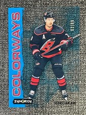 Sebastian Aho 2024-25 Upper Deck Synergy Hockey Blue Neon Colorways /99 #L-20