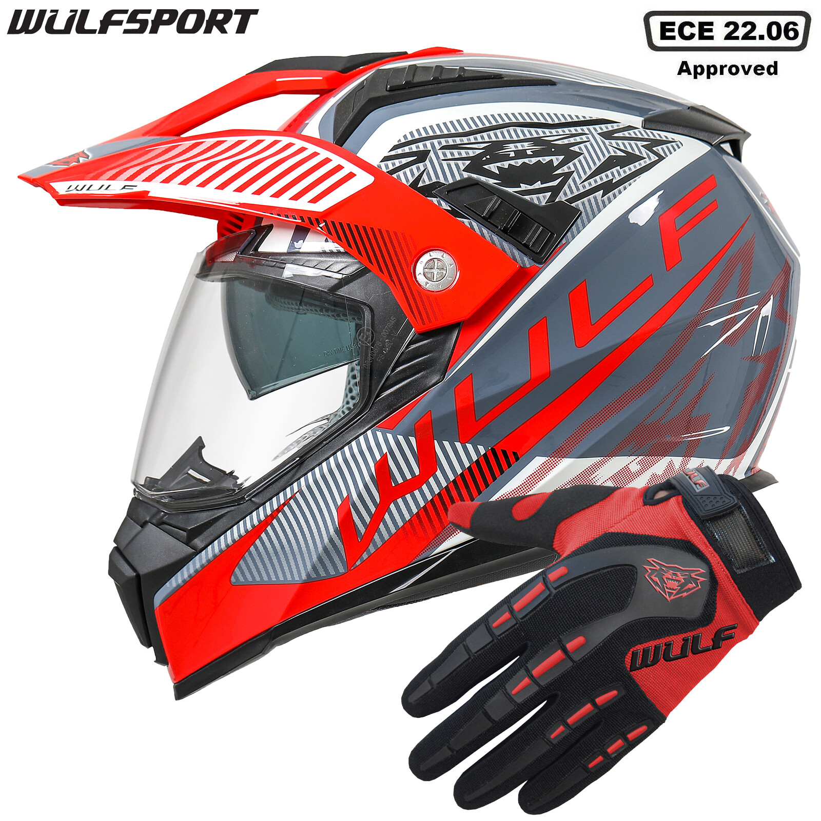 Wulfsport MX Stratos Adulti Guanti Motocross - Arancione - Foto 7