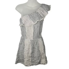 American Eagle Dress Mini One Shoulder Knee Length Crinkle Ruffle Womens Size XS