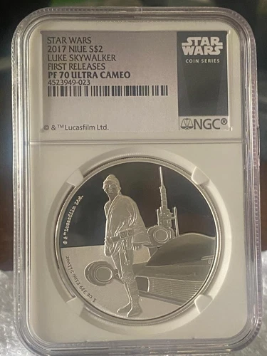2017 Niue $2 Star Wars 1 oz Silver Luke Skywalker Coin-NGC PF70-UC-1st Release