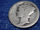 SILVER  MERCURY DIME: SCARCE 1924-D IN GOOD PLUS CONDITION!