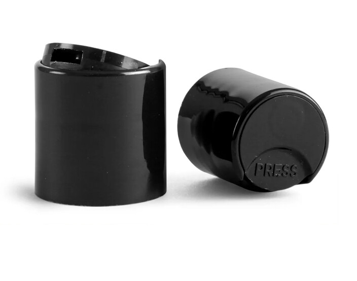 8 oz Clear Plastic Bottles Woozy with Black Disc Caps - (Bulk Packs Available)