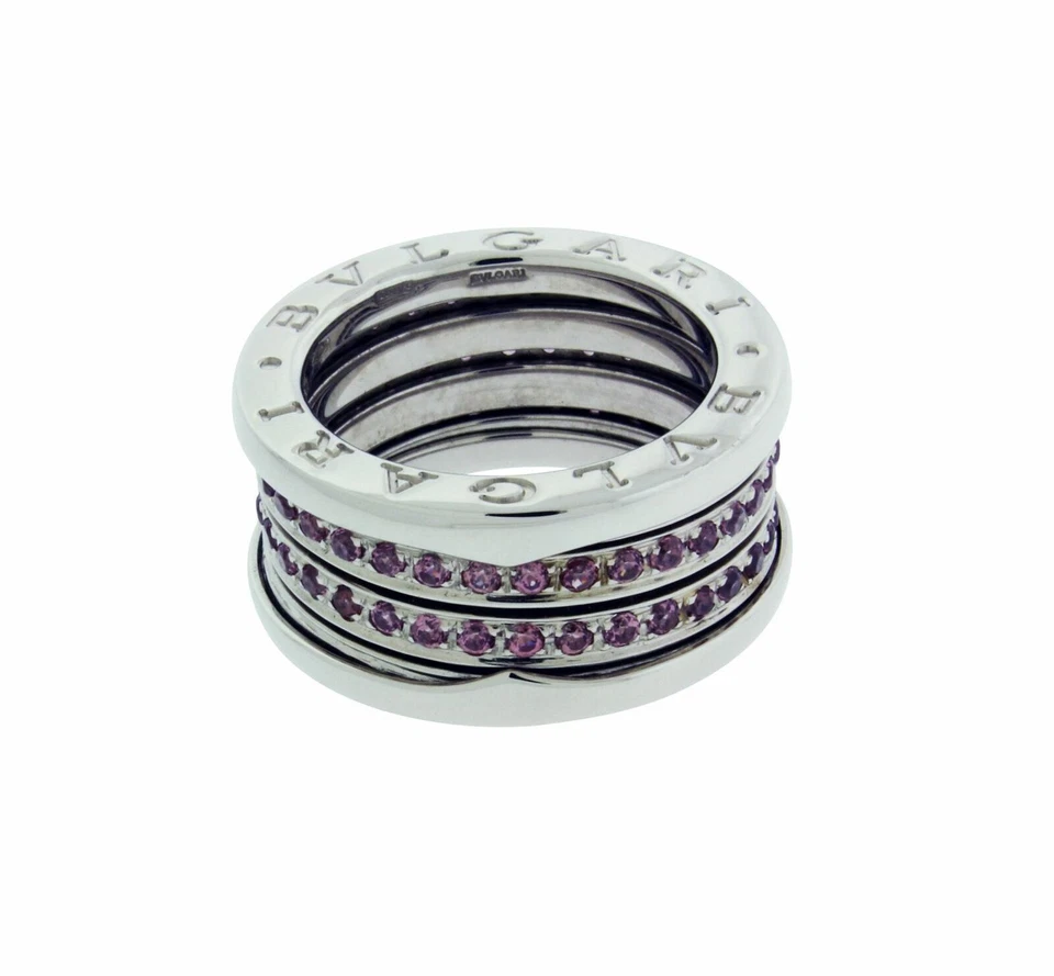 Anillo Bvlgari B.Zero1 4 Bandas Oro 18K Pavé Turmalina Rosa 51, EE. UU. 5,75 Foto 3 de 4