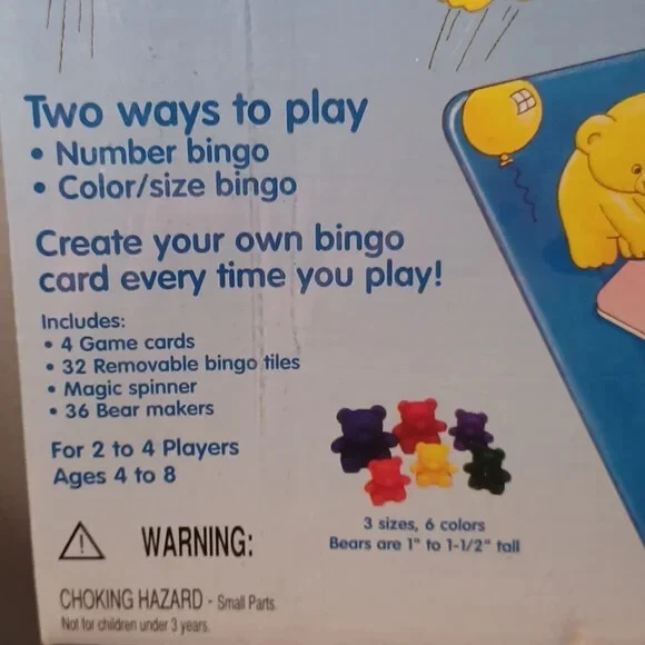 Vintage Bingo Bears Game Learning Resources 2-4 Players Parents Choice NEW - Image 3 of 4