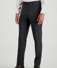  190 Calvin Klein 40W 30L Men's Slim X Fit Gray Wool Suit Trousers Dress Pants