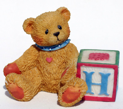 Cherished Teddies - Bear With ABC ''H'' Block Figurine - 158488H
