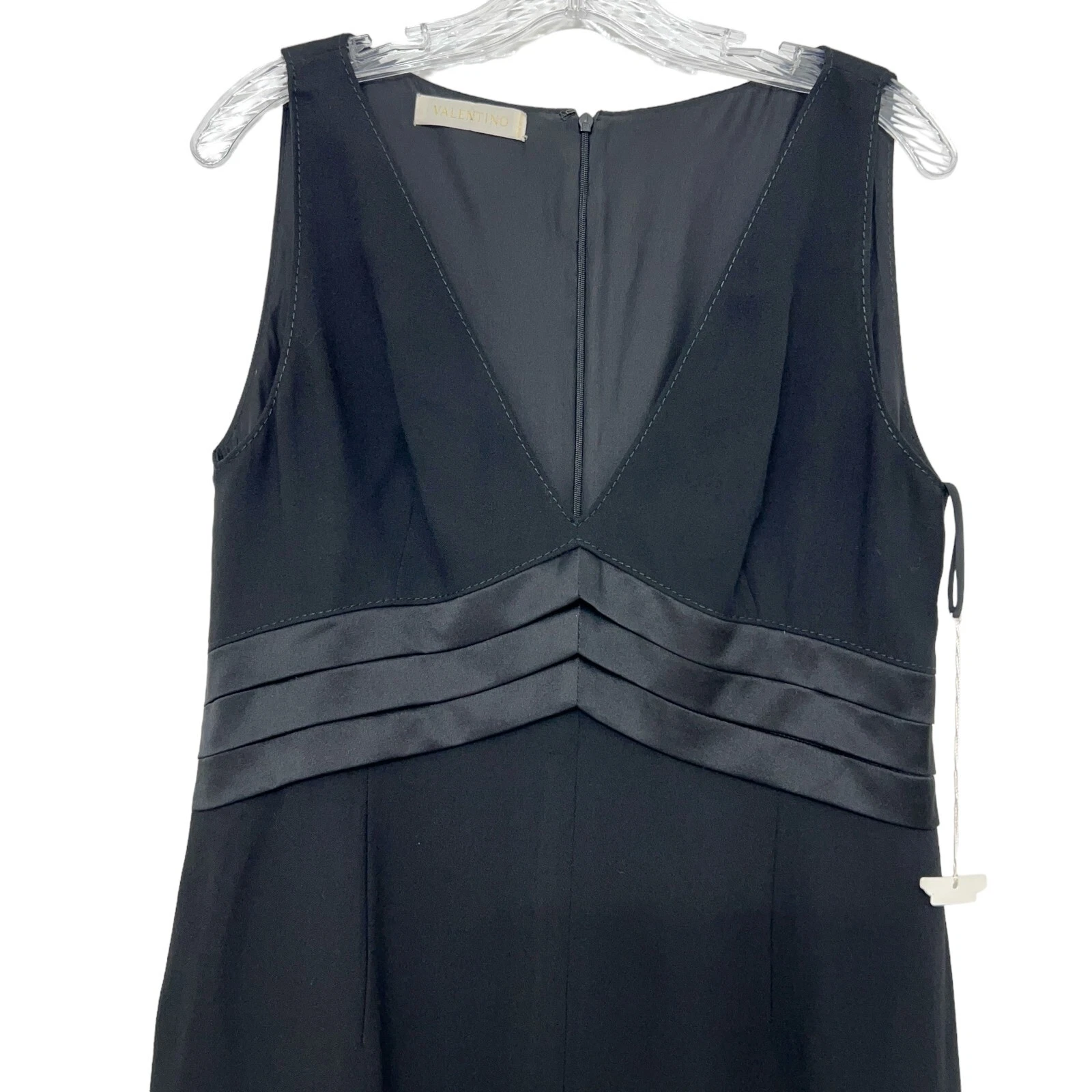 Mini abito da cocktail donna nuovo senza etichette Valentino Spa 100% lana vergine taglia 10