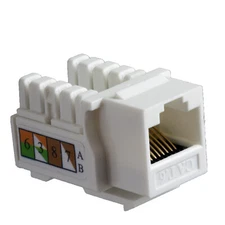 50- RJ45 Cat6 Cat-6 8P8C 110  Keystone Jack White